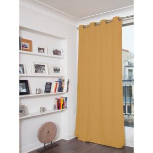 Rideau phonique Velours Oeillet jaune mc215 130x260