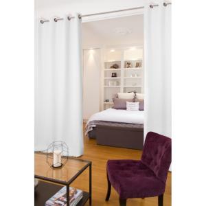 Rideau séparateur de pièce ''moondream'' coton blanc 140x25…