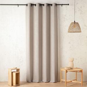 Rideau tamisant  - effet lin authentique polyester beige 24…