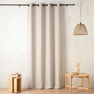 Rideau tamisant  - effet lin authentique polyester ecru 240…