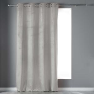 Rideau tamisant en velours ras gris clair 140x240 cm