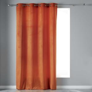 Rideau tamisant en velours ras terracotta 240 x 140