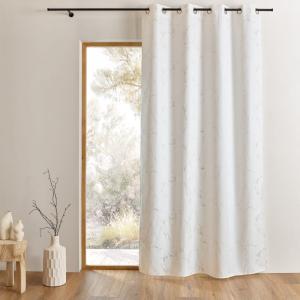 Rideau tamisant imprimé  - effet marbré polyester blanc 135…