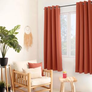 Rideau thermique en microfibre doublée polyester terracotta…