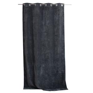 Rideau thermique en velours doublé polaire gris foncé 140x2…
