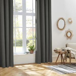 Rideau thermique et isolant uni polyester gris clair 140x26…
