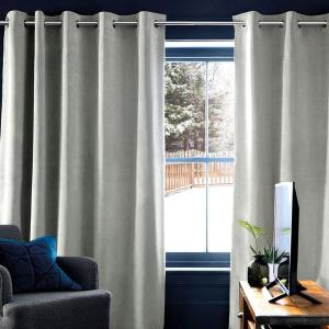 Rideau thermique et occultant gris clair 140x250