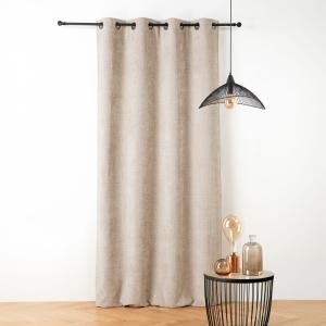 Rideau thermique et phonique velours chenille polyester bla…