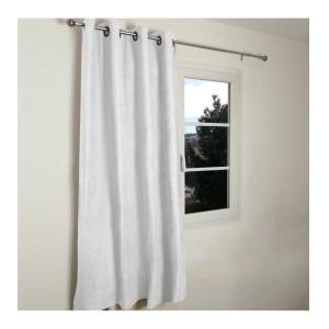 Rideau Thermique Occultant en Jacquard 140x180 cm Blanc