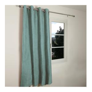 Rideau Thermique Occultant en Jacquard 140x180 cm Vert d'eau