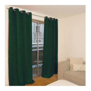 Rideau thermique occultant jacquard 140x260 cm - Vert