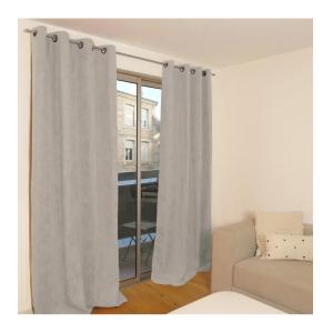 Rideau thermique occultant jacquard lin 140x250 cm