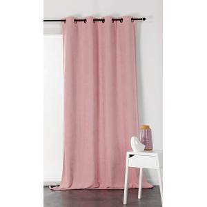 Rideau thermique phonique et obscurcissant rose clair 140x2…
