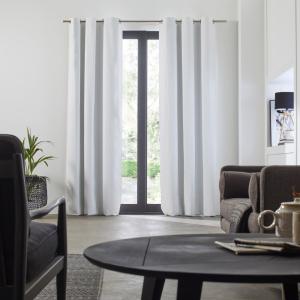 Rideau tissu à enduction pvc, occultant à 100% blanc 200x27…