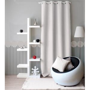 Rideau uni à oeillets polyester blanc 140x240 cm