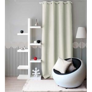 Rideau uni à oeillets polyester ecru 140x240 cm