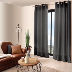 Rideau uni basic gris anthracite 140 x 240 cm