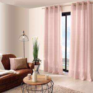 Rideau uni basic rose clair 140 x 240 cm