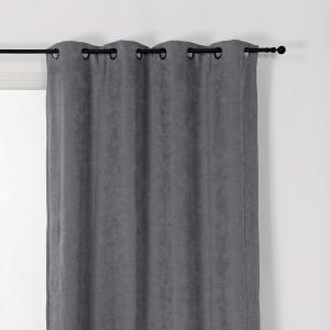 Rideau uni thermique et occultant 140x250cm Gris anthracite