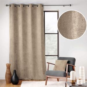 Rideau velours chenillé sable 140x260cm