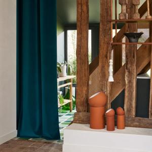 Rideau velours mat au tissage dense bleu 135x350 cm