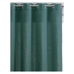 Rideau voile  en lin prusse 140 x 280 cm