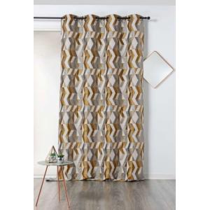 Rideau zig zag coloré polyester beige 135x240 cm