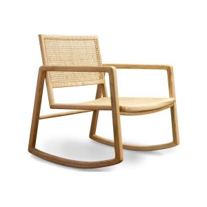 Rocking chair en cannage beige