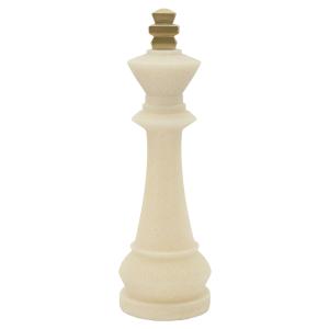 Roi d'échecs en résine beige et dorée Ø 13x41 cm
