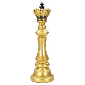Roi des échecs en résine doré et noir Ø 13x40,5 cm
