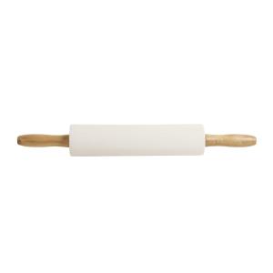 Rouleau à pâtisserie en céramique blanche et bois d'acacia…