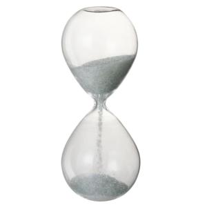 Sablier de décoration à paillettes blanches 25 cm