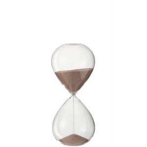 Sablier en verre sable rose 23.5 cm