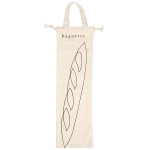 Sac à baguette en coton beige imprimé