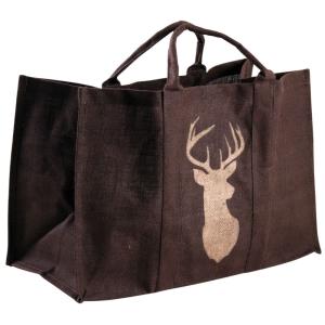 Sac à bûches cerf marron