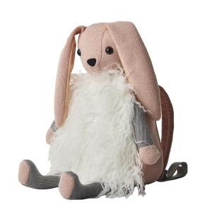 Sac à dos 100% coton lapin Clara rose