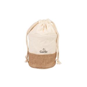 Sac à gousses d'ail blanc et beige