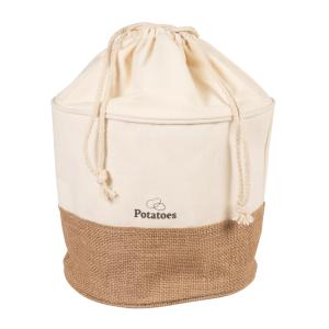 Sac à pommes de terre blanc et beige