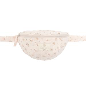 Sac banane enfant en gaze de coton imprimé rose 21x11x6