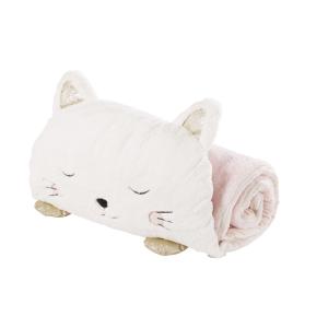 Sac de couchage enfant chat blanc, rose et doré