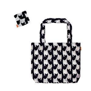 Sac de courses  noir/blanc polyester 44 x 33 x 9 cm