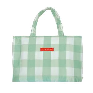 Sac de Plage Avec Serviette Vichy Coton Vert