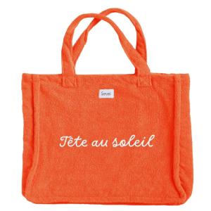 Sac de plage brodé  corail