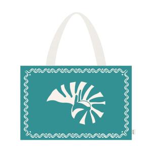 Sac de plage en coton bleu et blanc 57x38x11
