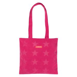 Sac de plage polyester étoiles fuchsia