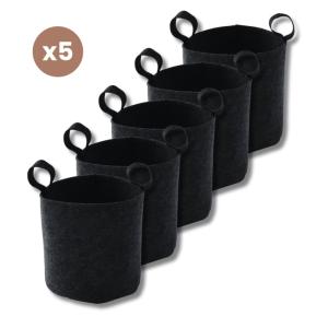 Sac de plantation 12,3  litres en  feutre géotextile noir