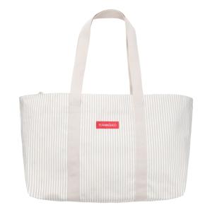 Sac de voyage polyester rayures beige