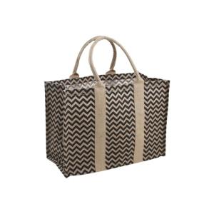 Sac en jute plastifiée chevron noir