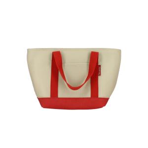 Sac en tissu isotherme beige et rouge 7L