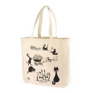 Sac shopping  Multichats en coton ecru 40 x 36 x 16